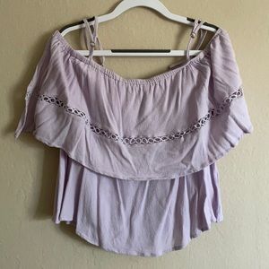 Lulus lavender off the shoulder top